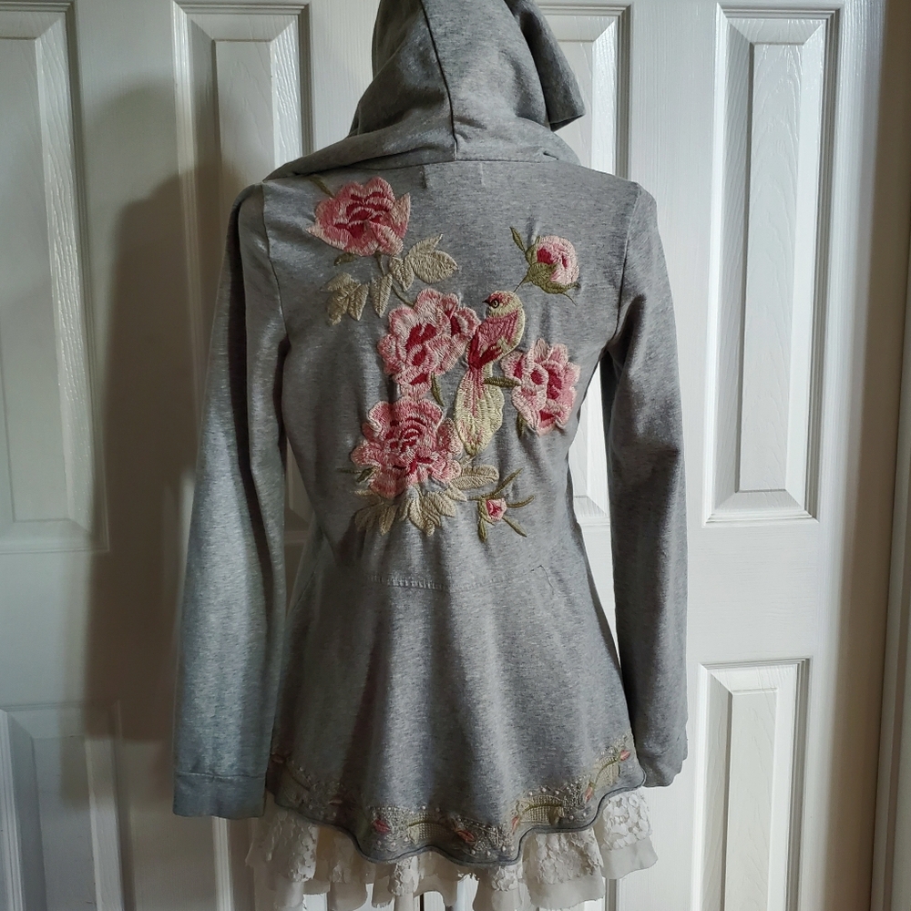 Johnny Was Embroidered Boho Sweatshirt Small Cottagecore Festival - Picture 6 of 15
